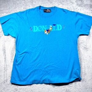 Vintage 90s Disney Originals Donald Duck Blue Embroidered T Shirt S/M